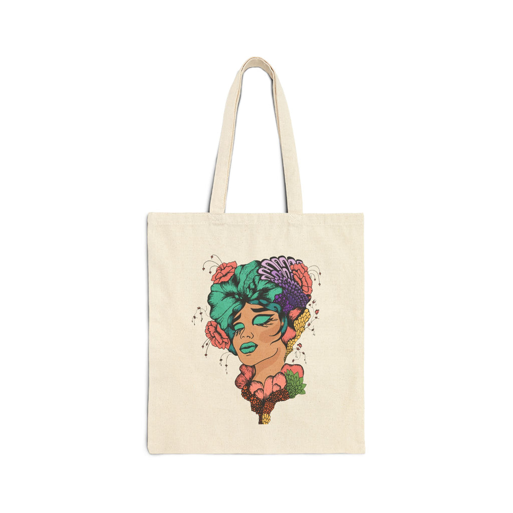 Boho Floral Tote Bag - Eco-Friendly Canvas, Reusable Shopping, Gift for Her, Art Lover, Beach Bag, Trendy Handbag