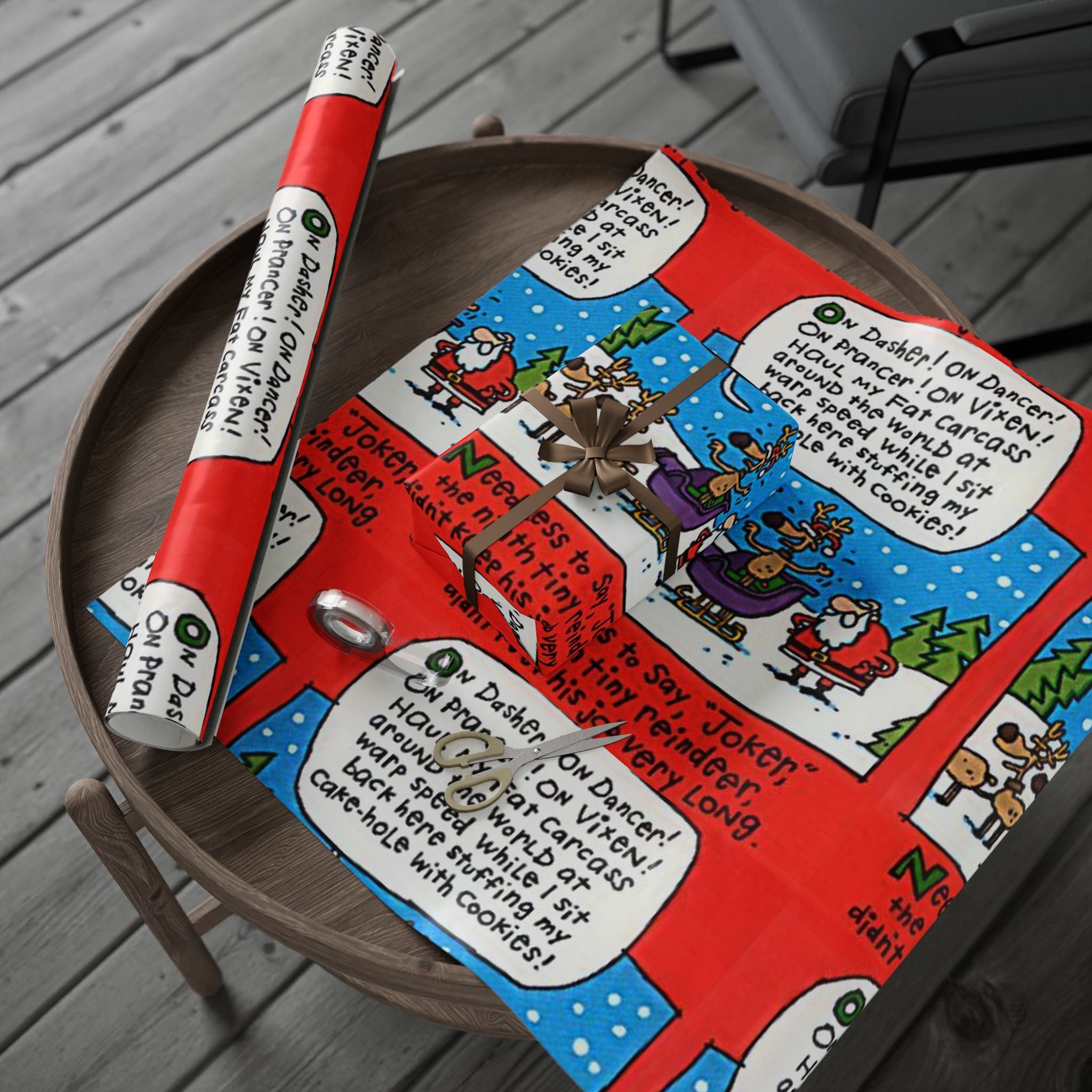 Joker Reign-deer Festive Vibrant Holiday Gift Wrapping Paper