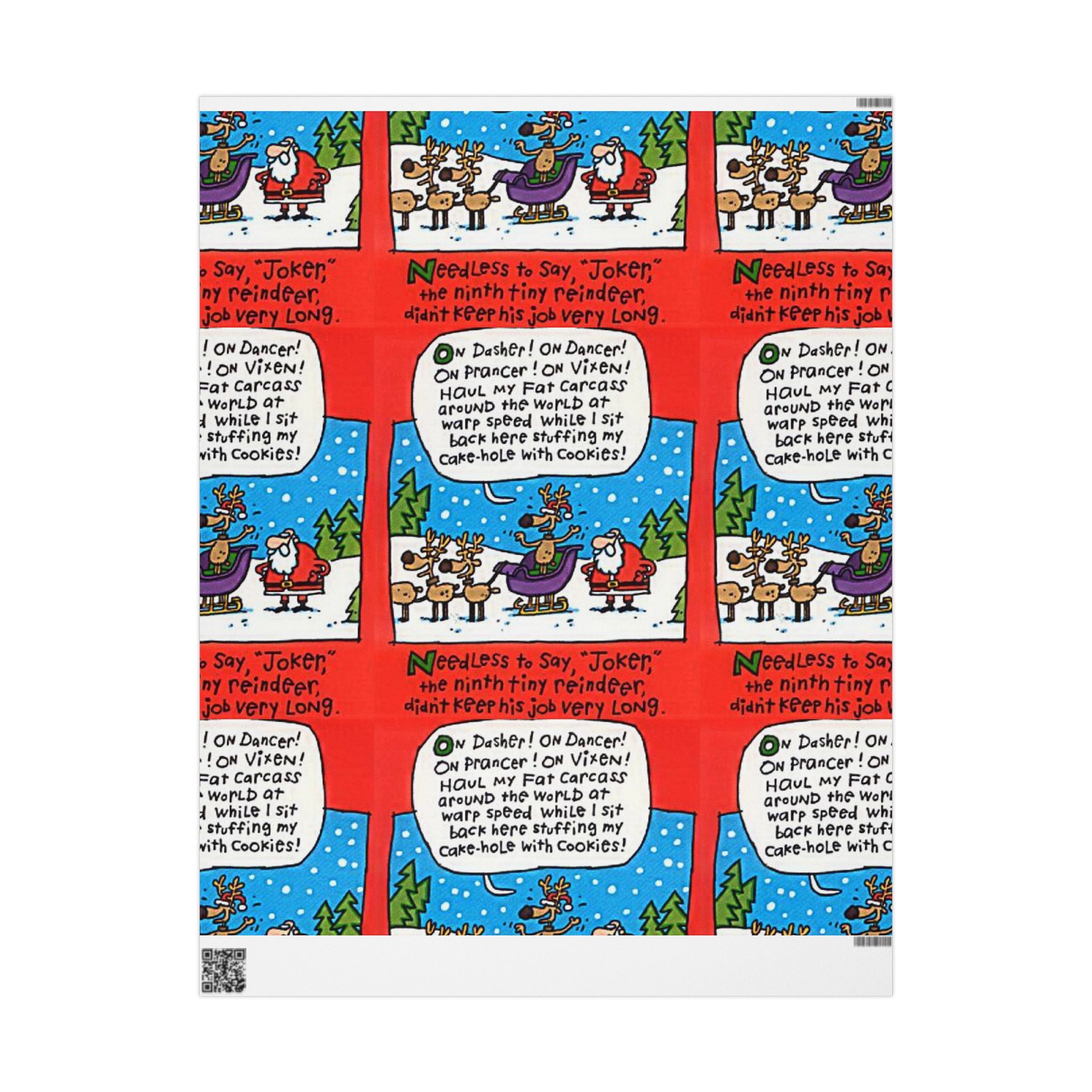 Joker Reign-deer Festive Vibrant Holiday Gift Wrapping Paper