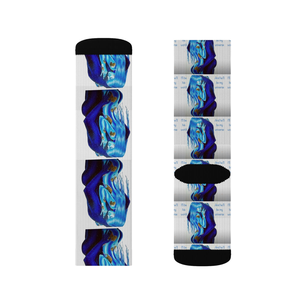 Cosmic Couple Socks - Stylish Gift for Fashionistas - Unique Wearable Art