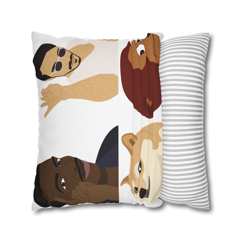 Meme Faces Square Pillowcase — Viral Dog & Reaction Emotes Throw Pillow Cover