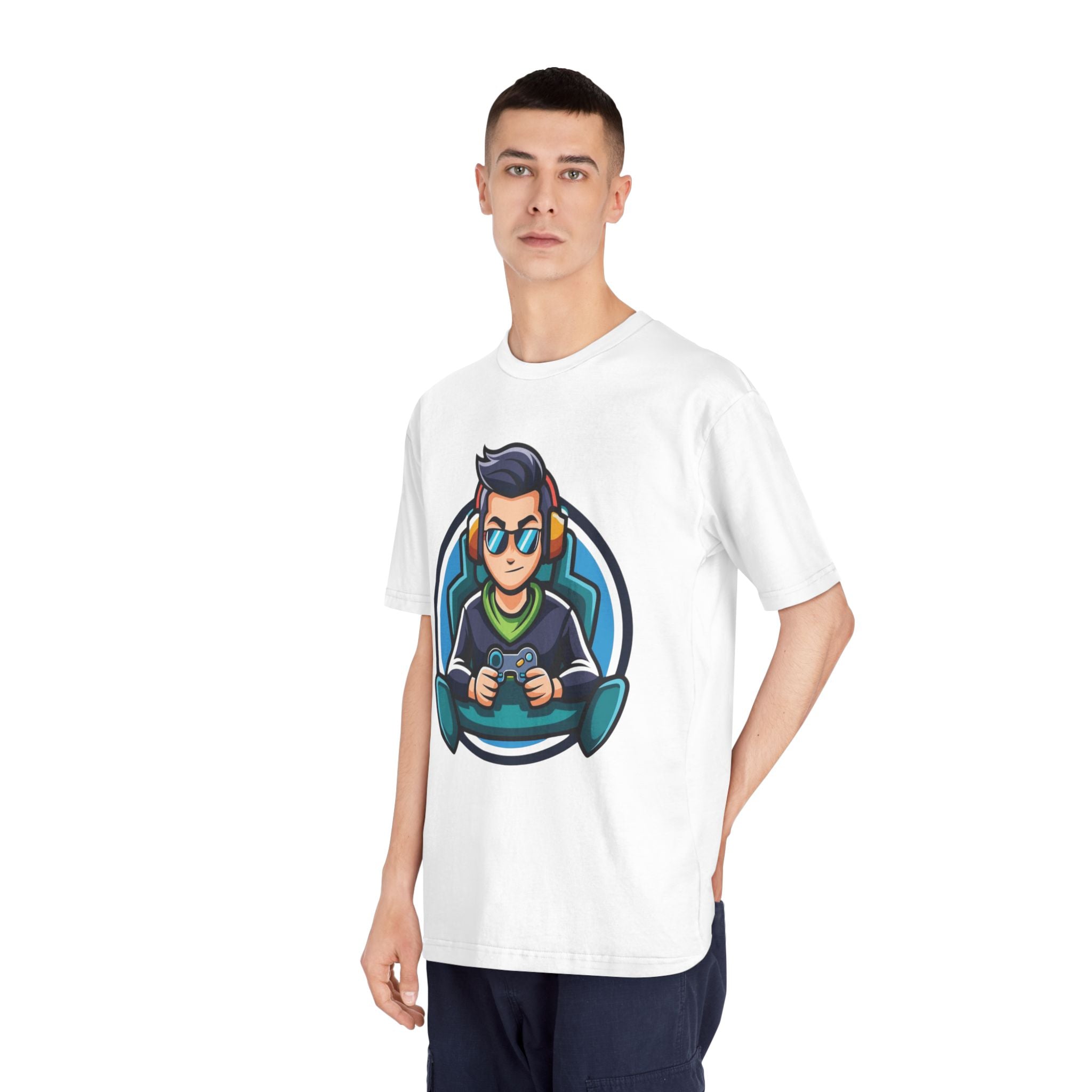 Adult Gamer Crewneck T-Shirt with Fun Character Design - Unisex