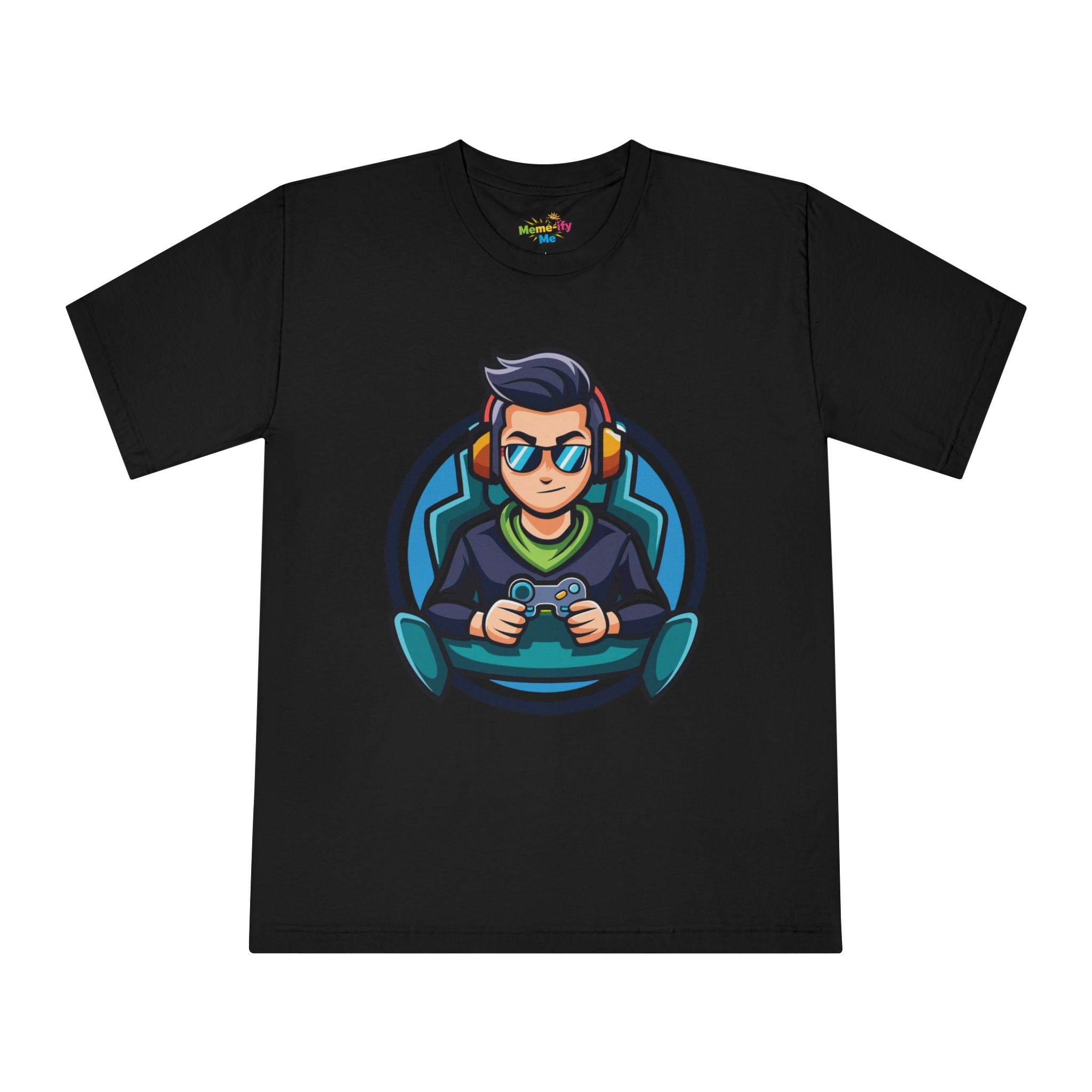Adult Gamer Crewneck T-Shirt with Fun Character Design - Unisex