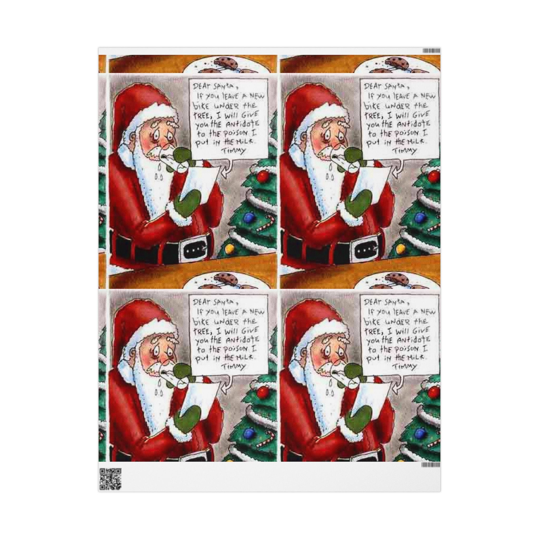 Santa Poisoned Milk Holiday Gift Wrap