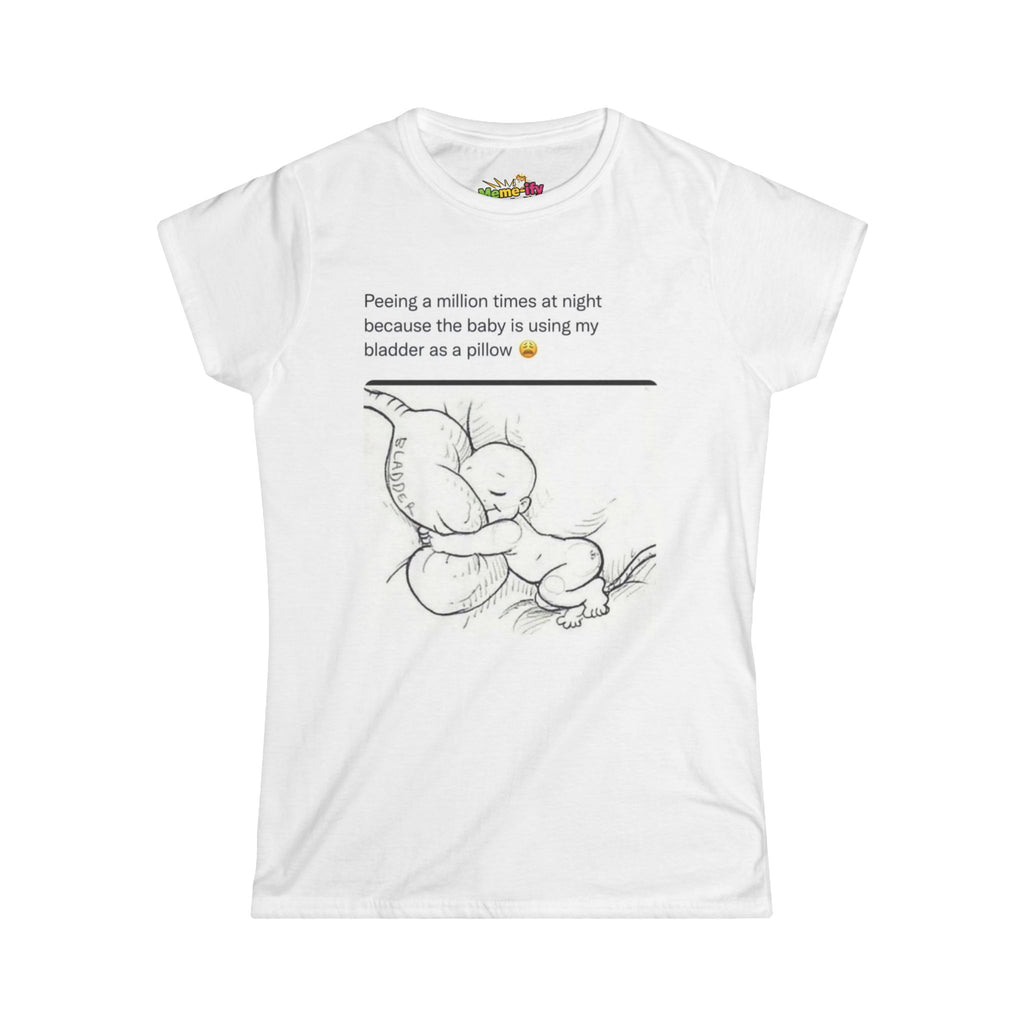 Humorous Maternity Tee - "Peeing a Million Times at Night"