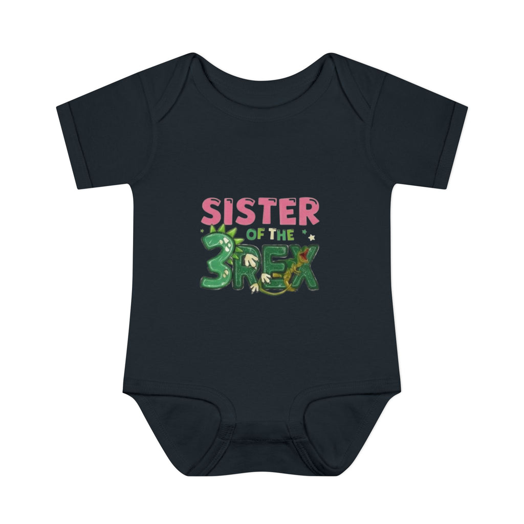 "Sister of the 3 Rex" Cute Dinosaur Baby Onesie--Infant Bodysuit