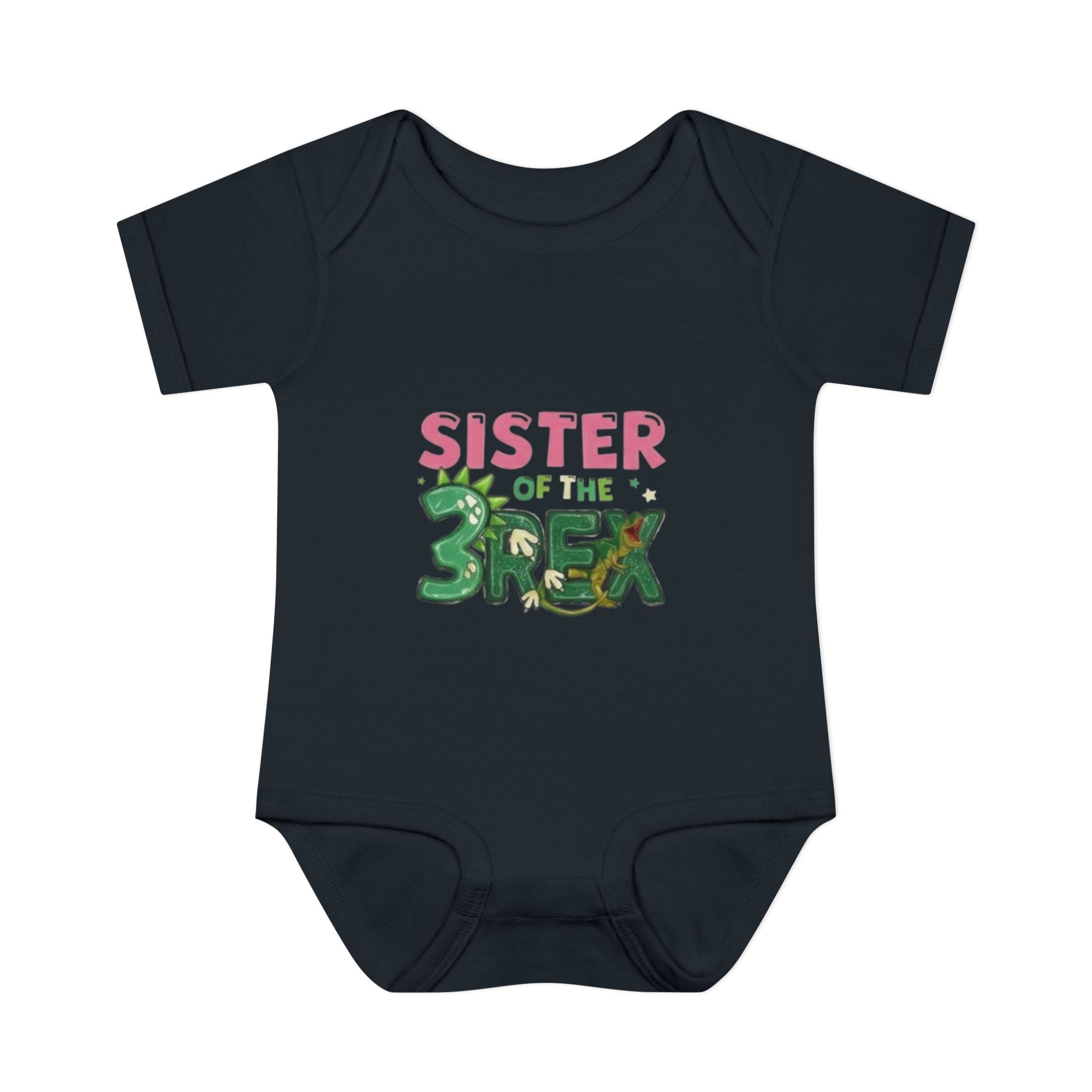 "Sister of the 3 Rex" Cute Dinosaur Baby Onesie--Infant Bodysuit